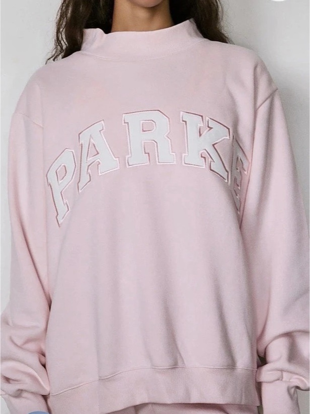 Parke Varsity Mockneck Sweatshirt Pink Graphic